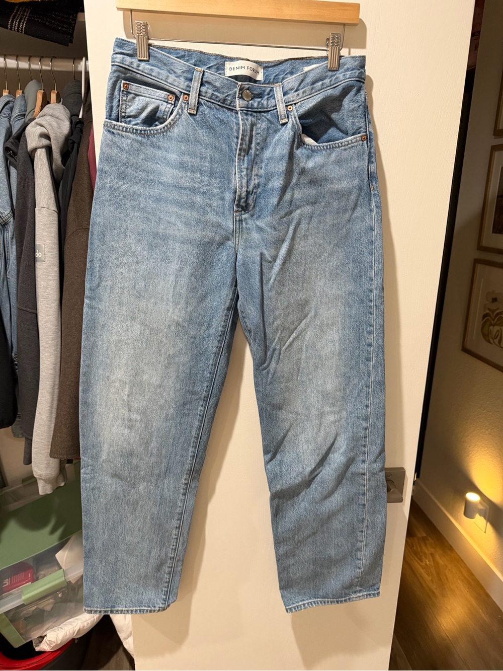 Denim Forum Light Blue Women's Straight Jeans 90s Marlo